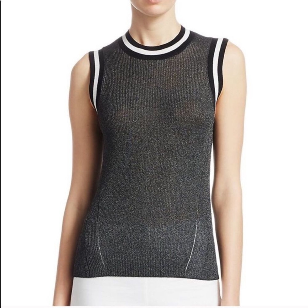 Rag & Bone Priya Semi Sheer Black and White Sleeveless Tank Top